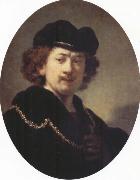REMBRANDT Harmenszoon van Rijn Self-Portrait with Hat and Gold Chain oil painting artist